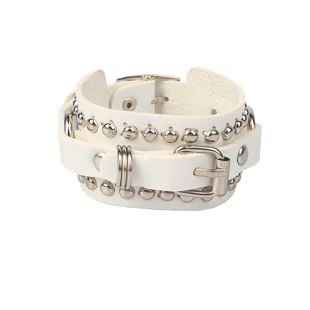 Rivet Leather Couple Bracelet – Rock Style Unisex Wristband
