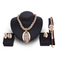 Luxury 4-Piece Bridal Jewelry Set – Necklace & Earrings