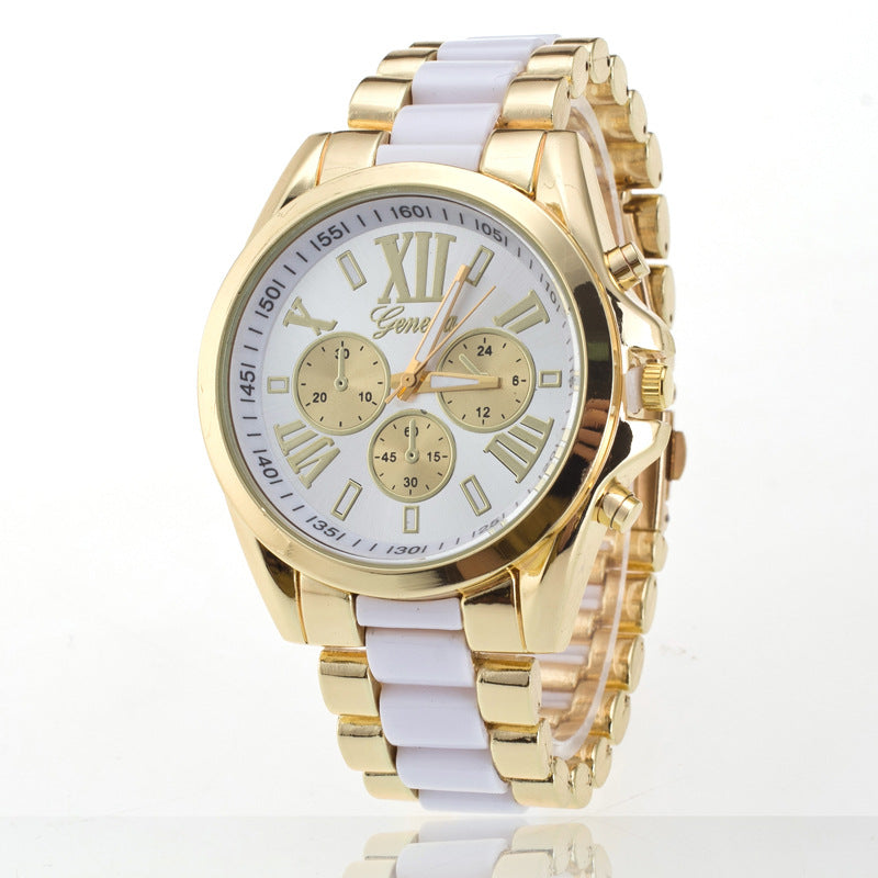 Luxury Three-Dial Steel Watch – Geneva Style