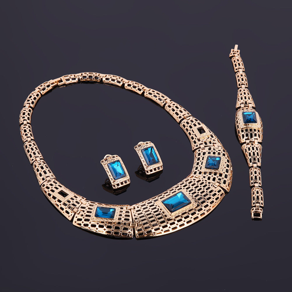 Elegant Gemstone Bridal Jewelry Set – 4-Piece Design