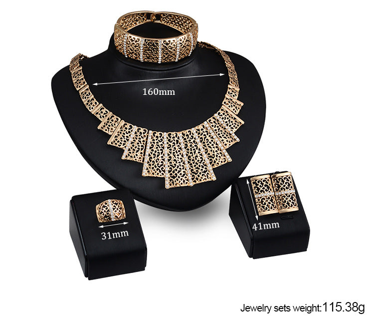 Elegant 4-Piece Bridal Jewelry Set – Wedding Collection
