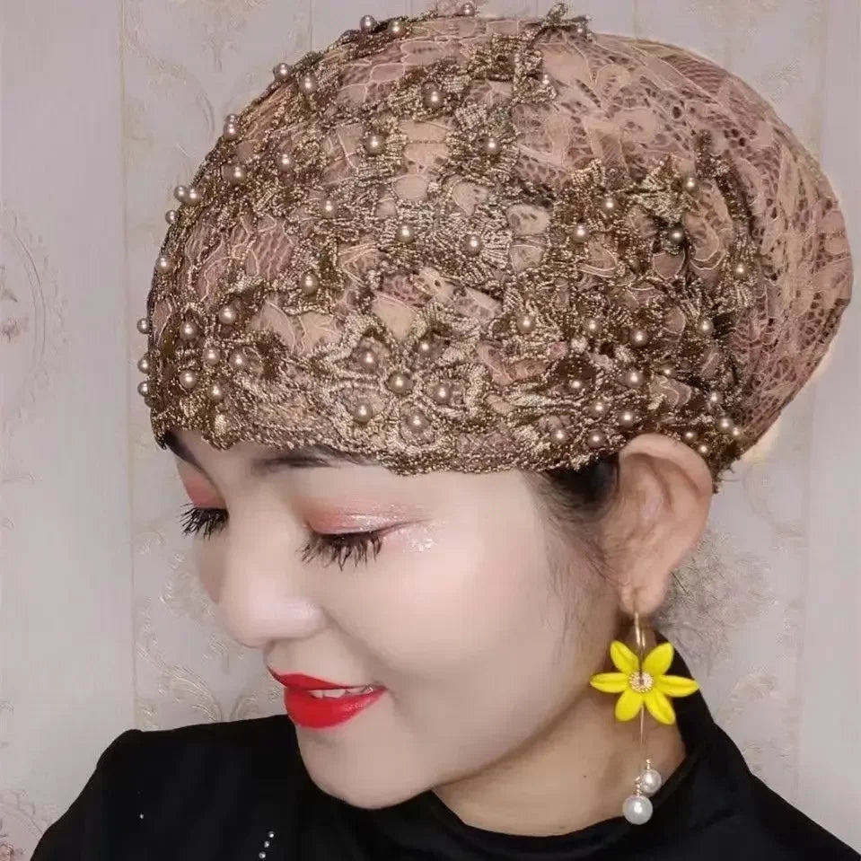 Elegant Beaded Headwrap Scarf