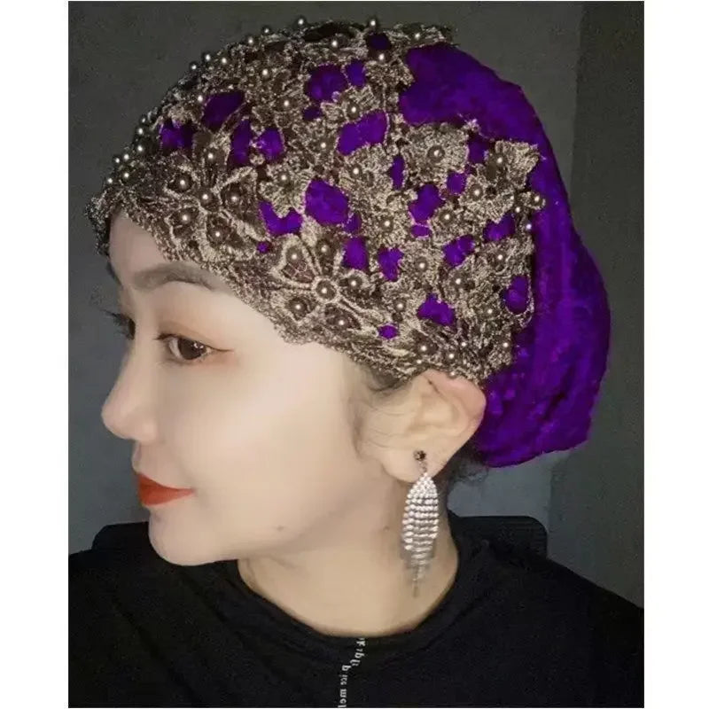 Elegant Beaded Headwrap Scarf