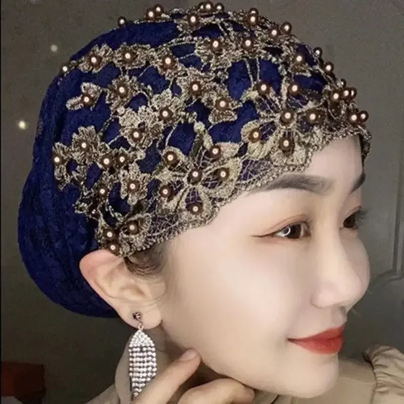 Elegant Beaded Headwrap Scarf