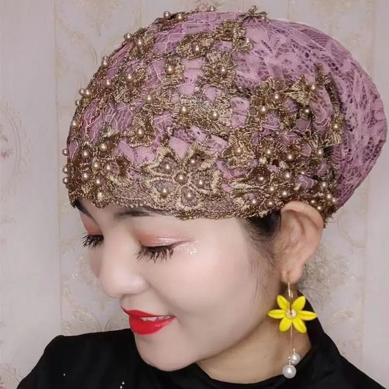 Elegant Beaded Headwrap Scarf