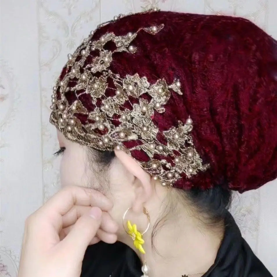 Elegant Beaded Headwrap Scarf