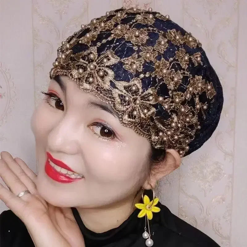 Elegant Beaded Headwrap Scarf