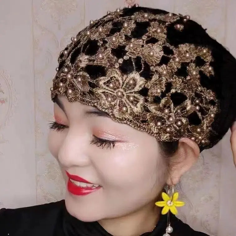 Elegant Beaded Headwrap Scarf