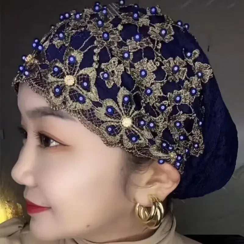 Elegant Beaded Headwrap Scarf