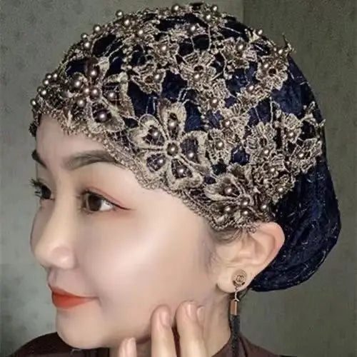 Elegant Beaded Headwrap Scarf