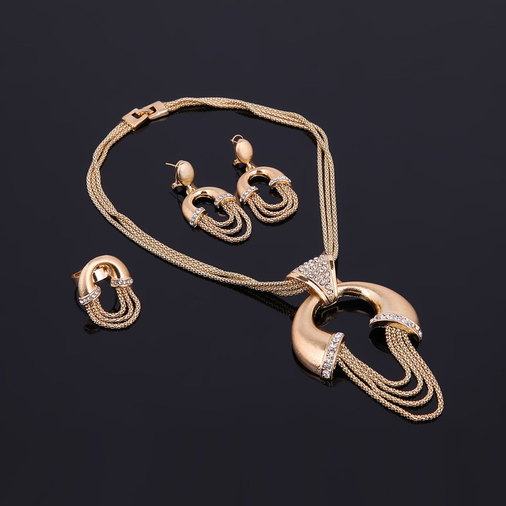 Statement Gold Bridal Jewelry Set – 4-Piece Luxury Design