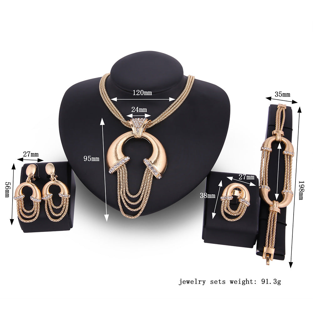 Statement Gold Bridal Jewelry Set – 4-Piece Luxury Design