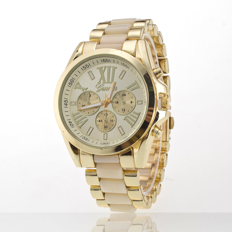 Luxury Three-Dial Steel Watch – Geneva Style