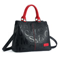 Elegant Women’s Leather Tote Bag – Red Handle Design
