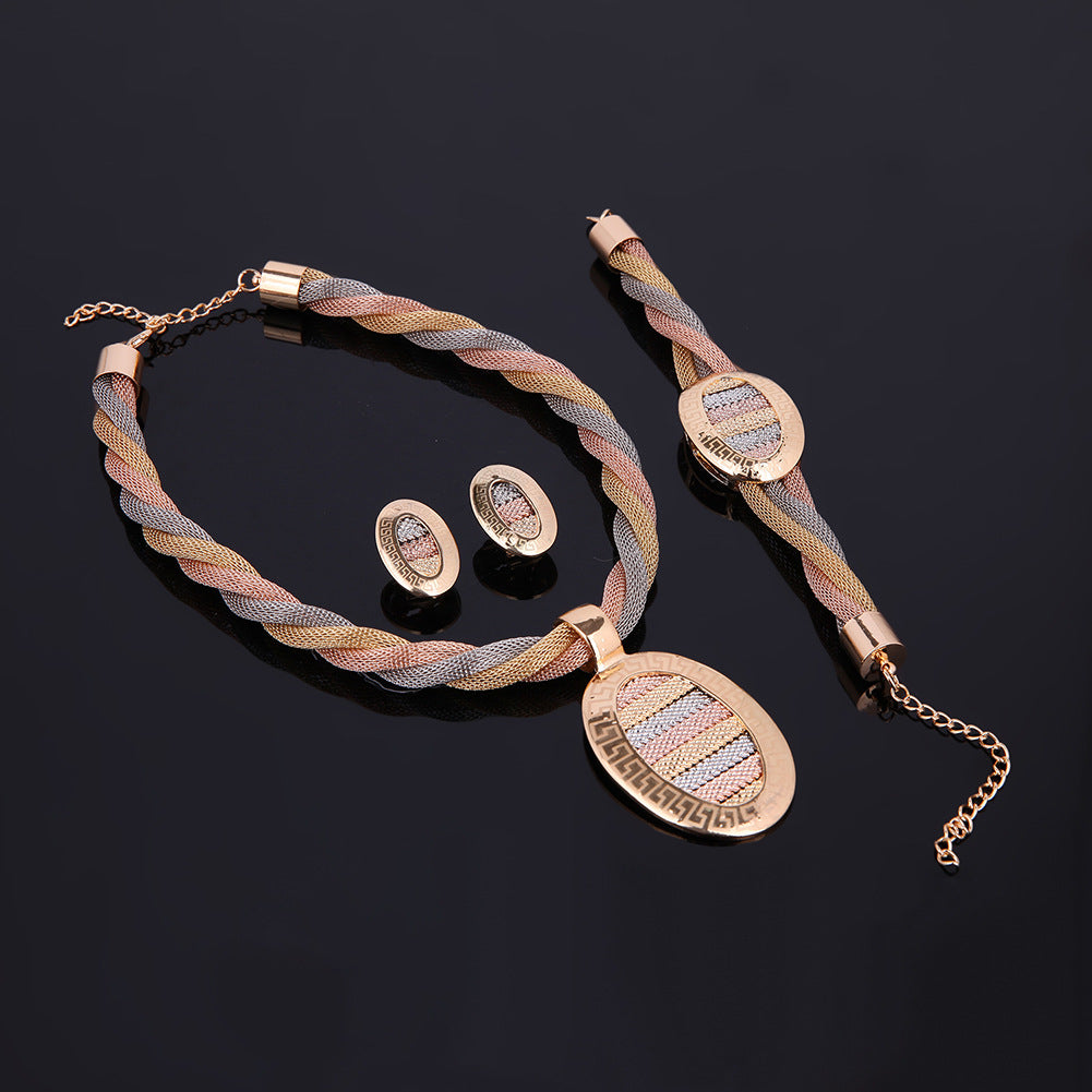 Luxury 4-Piece Bridal Jewelry Set – Necklace & Earrings