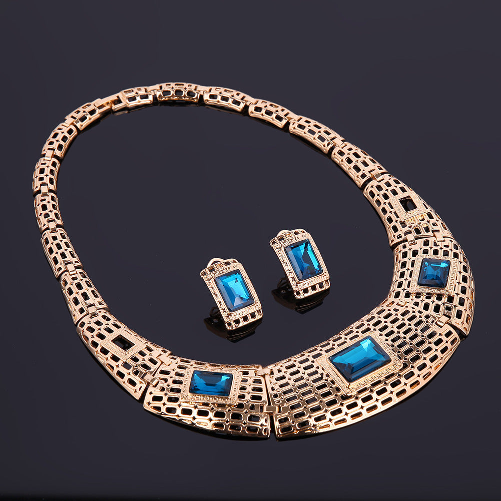 Elegant Gemstone Bridal Jewelry Set – 4-Piece Design